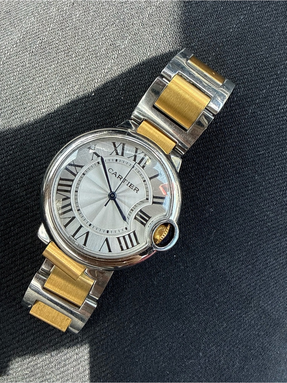 Cartier Two-Tone Silver and Gold Round Wristwatch